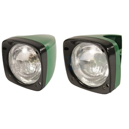 Aic Replacement Parts RH / LH Tractor Headlight Set DE13523 DE13524 Fits John Deere 820 920 1020 1520 KT-ELJ55-0021